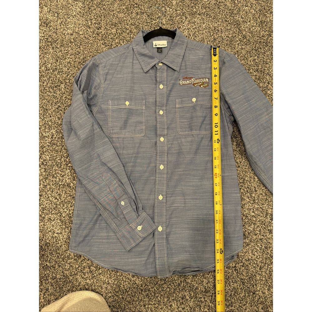 Disney Parks Grand Floridian Resort & Spa Blue Cotton Button Down Shirt Small - Picture 5 of 6